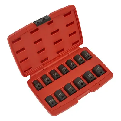 13 Piece Impact Socket Set - 1/2" Sq Drive - 12-Point - Corrosion Resistant