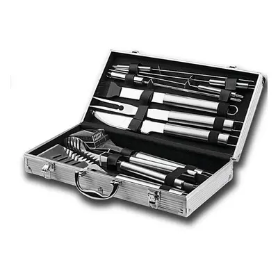 (as the picture, 11-in-1) Bbq Grilling Accessories, Stainless Steel Grill Set With Aluminum Case