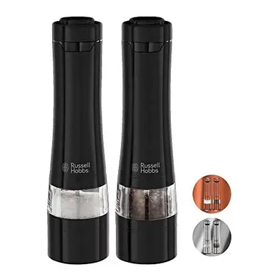 Russell Hobbs Electric Salt Mill Set (High Quality, Automatic, Adjustable Grinding, Light on Bas