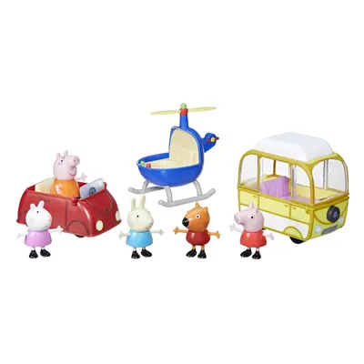 Peppa Pig Peppa's Little Vehicle Playset for Girls and Boys Includes Helicopter Camper and Car a