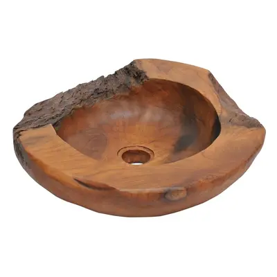 vidaXL Solid Teak Wood Basin Wash Sink Bathroom Home Indoor Washbowl Bowl