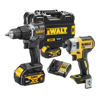 Dewalt 18v XR Brushless Twin Pack - Compact Combi Hammer Drill + Impact Driver