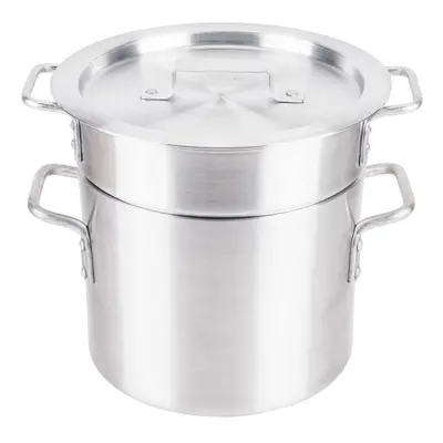 Royal Industries Double Boiler with Lid qt x HT Aluminum Commercial Grade NSF Certified