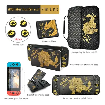 (M(SWITCH OLED)) Monster Hunter Storage Bag for Nintendo Switch Travel Carrying Case Protective 