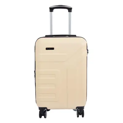 Hard Shell Cabin Bag Expandable Wheeled Spinner Luggage Rio White