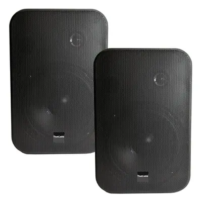 2x 6.5" 200W Moisture Resistant Stereo Loud Speakers 8Ohm Black Wall Mounted