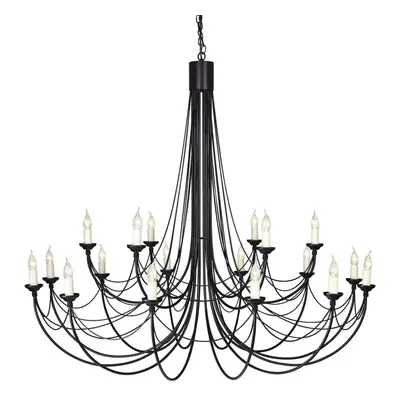 18 Bulb Chandelier Hanging Pendant LIght Black LED E14 60W Bulb