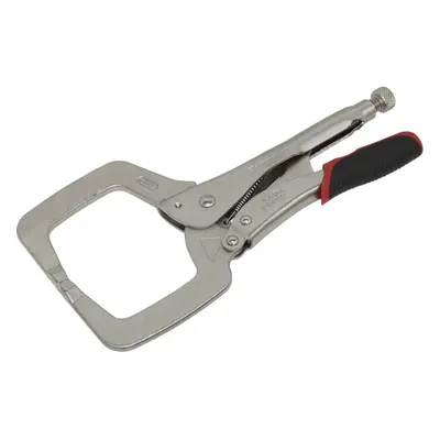 280mm Locking C-Clamp Pliers - 0-90mm Jaw Capacity - Knurled Adjustment Screw