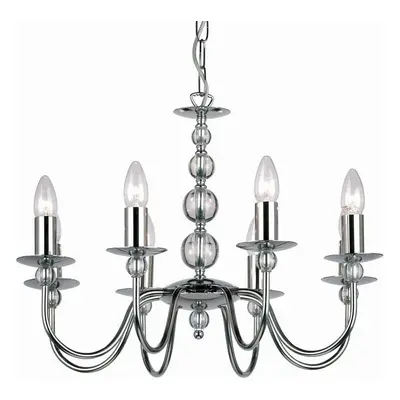 Hanging Flush Ceiling Pendant Light CHROME & GLASS Chandelier Multi Lamp Bulb