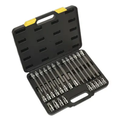 30pc Hex Key Socket Bit Set - 1/2" Square Drive - 5mm to 14mm - 200mm Long Shaft