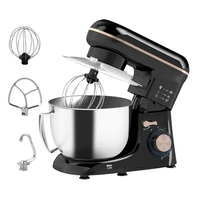 HOMCOM Electric Stand Mixer, 4.5L Food Mixer with Dough Hook, Whisk, Black