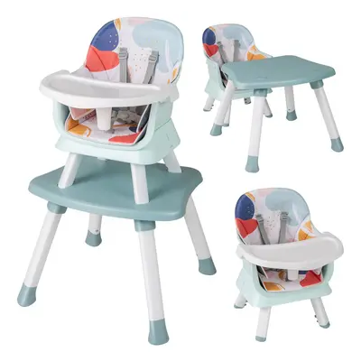 6-in-1 Baby High Chair Convertible Infant Feeding Chair-colorful