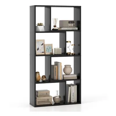 5-Tier Geometric Bookshelf CM High Bookcase Storage Organizer Black