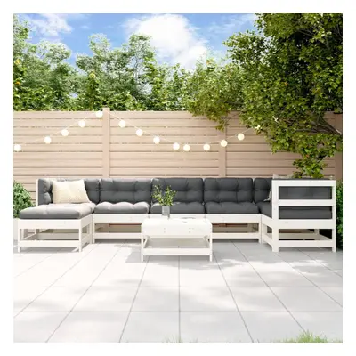 vidaXL Piece Garden Lounge Set White Solid Wood Pine