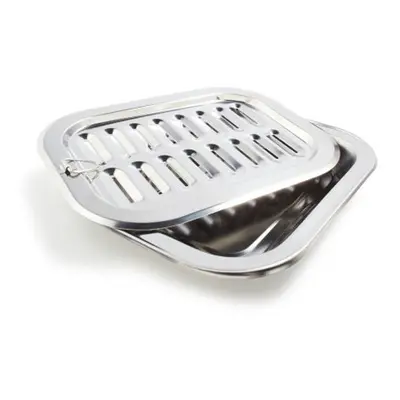 Sur La Table x Stainless Steel Broiler Pan includes Broiler Rack and Pan Silver