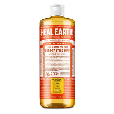 Dr. Bronner's Magic Soaps Pure-Castile Soap, 18-in-1 Hemp Tea Tree, 32-Ounce Bottle