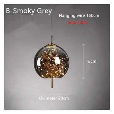 (grey, B-round) Nordic Net Red Bedside Chandelier Girl Light Luxury Long Line Personality Art Fu