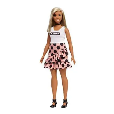 Barbie FXL51 Fashionistas Doll, Polka Dot - Curvy, White Hair