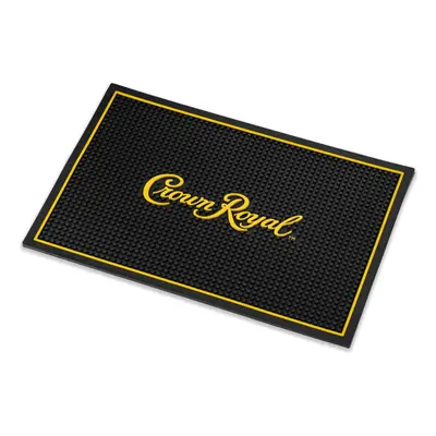 Crown Royal Bar and Spill Mat Canadian Whiskey Rubber Bar Mat for Drips with Crown Royal Logo Pr