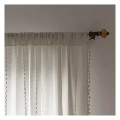 (white, W132*H274cm) Bedroom Set Rod Pocket Striped Three-dimensional Curtain Gray And White Liv