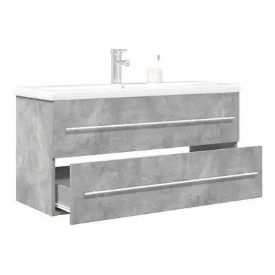 vidaXL Piece Bathroom Furniture Set Concrete Grey Engineered Wood