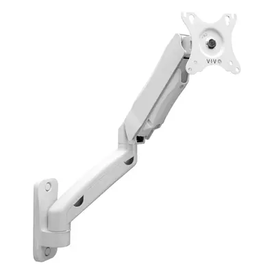 VIVO Height Adjustable Pneumatic Extended Arm Single Monitor Wall Mount Full Motion Articulating