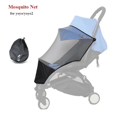 (gray) Baby Stroller Accessories Mosquito Net For Yoyo Yoyo2 With Foot Pocket 1:1 Material Flyin