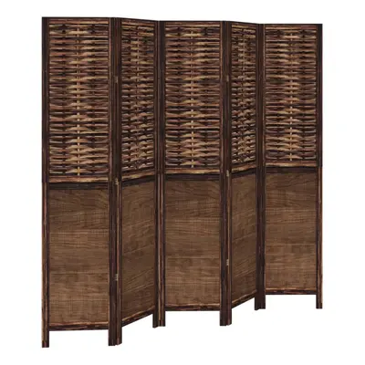 vidaXL Room Divider Panels Privacy Screen Dark Brown Solid Wood Paulownia