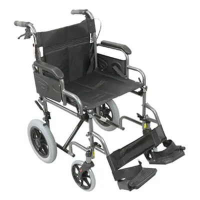 Deluxe Attendant Propelled Steel Wheelchair - Compact Foldable Design - Hammered