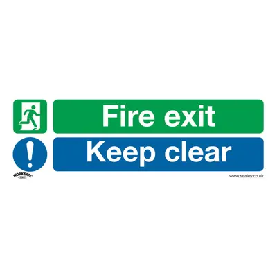 10x FIRE EXIT KEEP CLEAR Health & Safety Sign Rigid Plastic x 200mm Warning