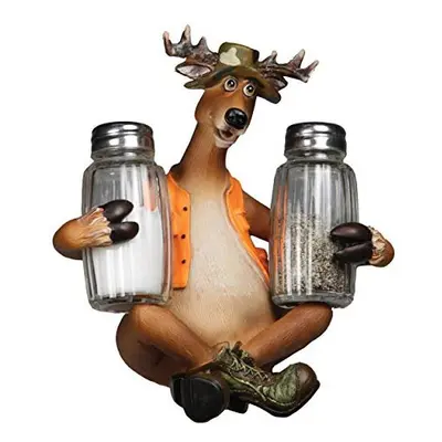 Rivers Edge Products Salt and Pepper Shakers, Funny Deer, Poly Resin and Glass Matching Set