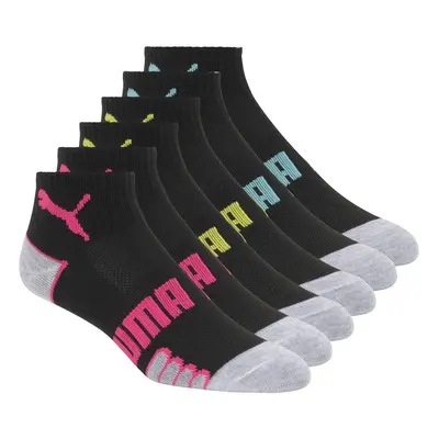 PUMA womens Pack Quarter Crew athletic socks Black 11 US