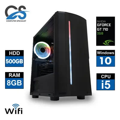 (Only Tower) Gaming Bundle PC 22" Core i5 HDD 500GB Nvidia GT710 2GB 8GB RAM Wi-Fi Windows