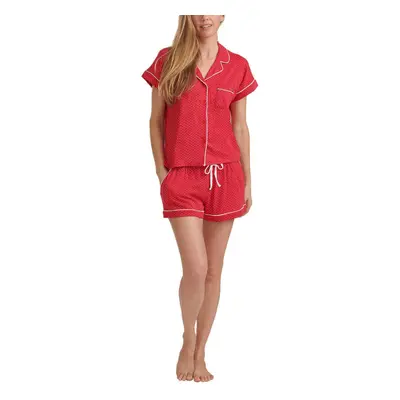 Tommy Hilfiger Womens Piece Pajama Shorts Set (Classic Red Dot X-La