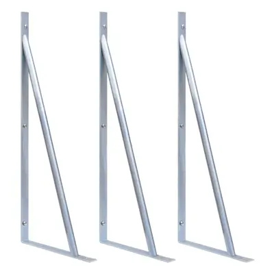 vidaXL 3x Support Brackets for Fence Post Galvanised Steel Supporting Foot