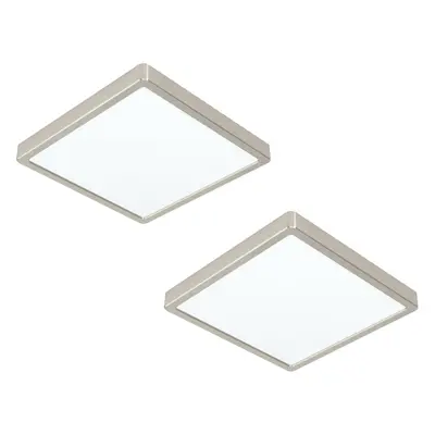 2 PACK Ceiling Light Satin Nickel 285mm Square Surface Mounted 20W LED 4000K