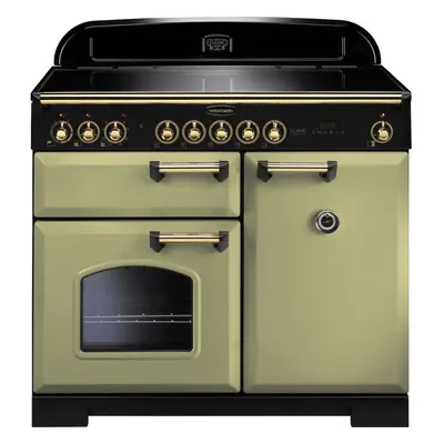 Rangemaster Classic Deluxe CDL100EIOG/B 100cm Electric Range Cooker with Induction Hob - Olive G