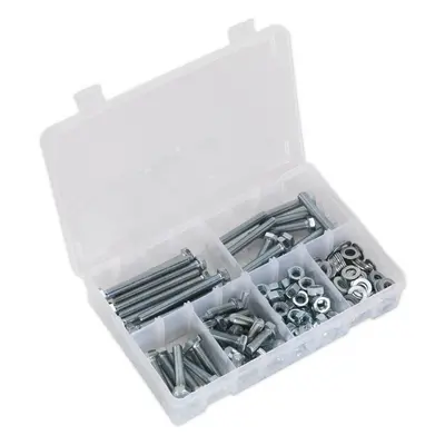 220 Piece Setscrew Nut & Washer Assortment - High Tensile Steel - M8 Metric