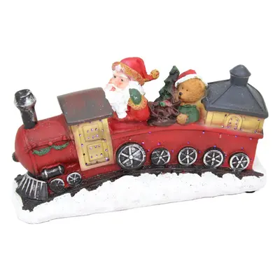 Light Up LED Glitter Santa Father Christmas Train Ornament