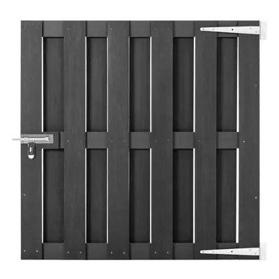 vidaXL Garden Gate WPC 100x100cm Grey Entrance Driveway Bonanza Fence Door