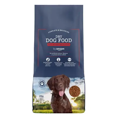 by Amazon - Complete Dry Dog Food for Adult Dogs, Rich in Beef with Peas, Pack of 20kg