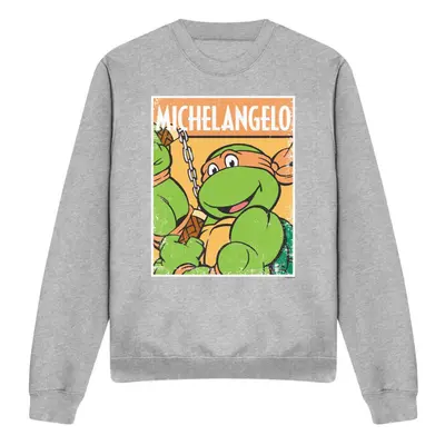 (M, Sport Heather) Teenage Mutant Ninja Turtles Unisex Adult Michelangelo Sweatshirt