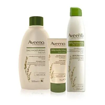 Aveeno After Shower Mist Spray, Body Wash & Daily Moisturising Hand Cream for Dry and Sensitive 