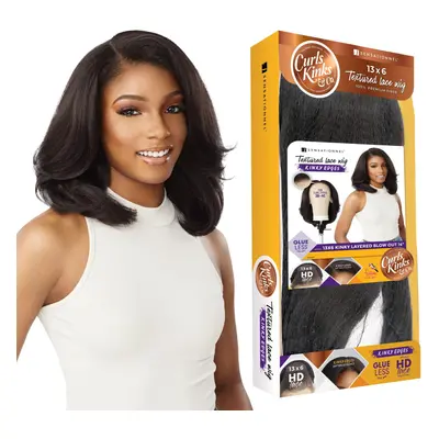 Sensationnel Curls kinksandco kinkyedges wig - kinky layered blow out inch 13x6 lace frontal nat