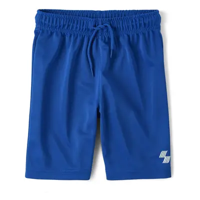 The Children's Place Boys' Athletic Basketball Shorts Renew Blue Large