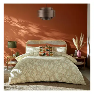 Orla Kiely Bedding - Wisteria Taupe 100% Cotton Duvet Cover Set (Super King Size Duvet Cover Set