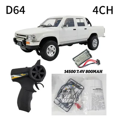 (D64 White 4WD) 1/16 Scale RC Crawler WPL Truck RTR Off-Road Pick-up Car 2.4GH Remote Control RC