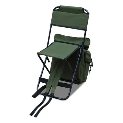 Abode Camping Hiking Travel Rucksack Folding Festival Stool Seat Back Pack Bag Chair w/Back Rest