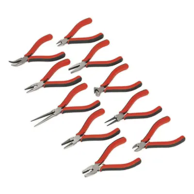 10 Piece Mini Pliers Set - High Carbon Steel - Comfort Grip - Storage Tray