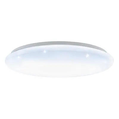 Flush Ceiling Light White Shade White Plastic With Crystal Effect Bulb LED 40W